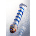 Фаллоимитатор Sexus Glass с синей спиралью и разноцветной головкой, бесцветный, 18 см